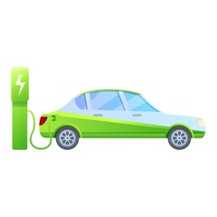 Poster - Eco friendly hybrid car icon. Cartoon of eco friendly hybrid car vector icon for web design isolated on white background