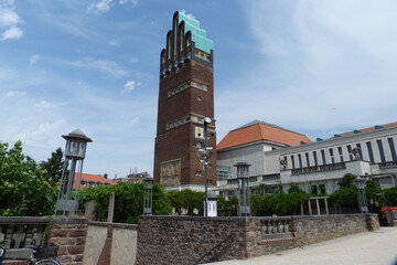 Mathildenhöhe in Darmstadt mit Hochzeitsturm