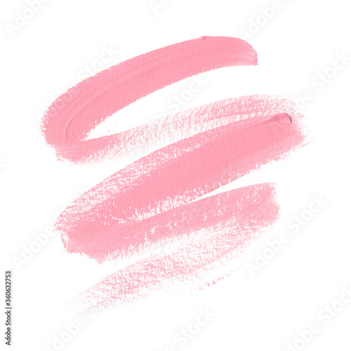 Fotografía Pink lipstick smudge trace isolated on white background