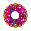 vector illustration of colored realistic donut on white background