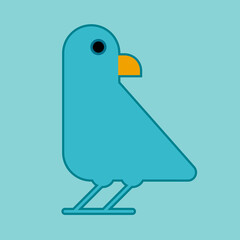 Poster - Blue bird flat illustration.