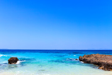 the beauty of the andaman sea. mai ton island, phuket, thailand with soft-focus and over light