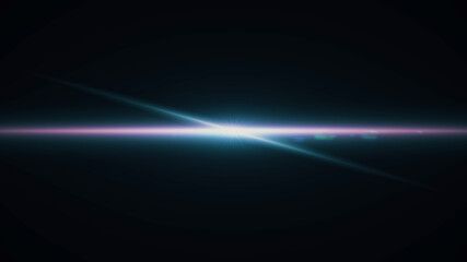 anamorphic lens flare from a photo camera lens. anamorphic background.