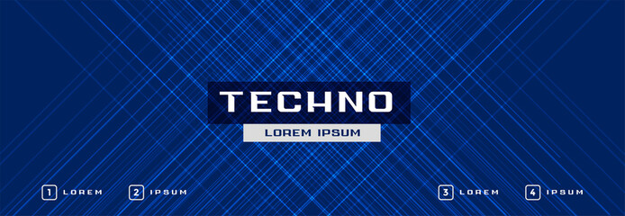 abstract technology blue glowing lines banner design