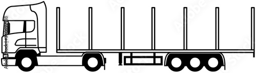 Photographie Log truck - Logging truck - timber lorry - log semi trailer - timber trailer - s