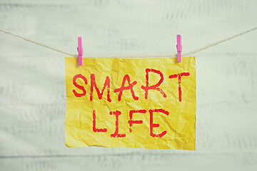 Poster - word writing text smart life. business photo showcasing technology that works to make living enjoyab
