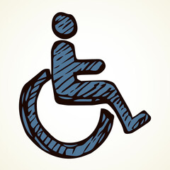 Wall Mural - Toilet sign for the disabled. Vector drawing