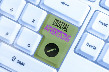 Poster - conceptual hand writing showing digital advertising. concept meaning when business leverage internet
