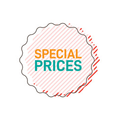Poster - Special prices sticker design for online shopping options. Vector illustration