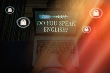 Poster - Word writing text Do You Speak English Question. Business photo showcasing to know whether the an individual can say English