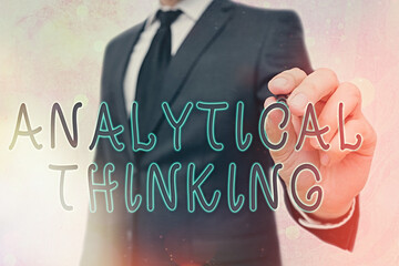 Poster - Word writing text Analytical Thinking. Business photo showcasing component of visual pondering to solve problems quickly