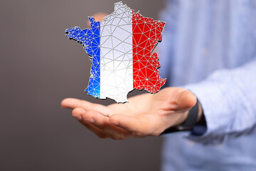 3d Digital France map country illustration