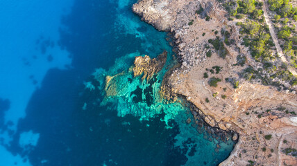 Wall Mural - el mar azul de ibiza