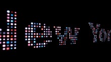 New York Colorful Led Text Over Black