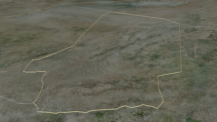 Barh el Ghazel, Chad - outlined. Satellite