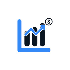 Canvas Print - Profit statistics icon, Earning growth chart icon