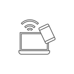 Fototapete - Electronics, laptop, phone icon. Element of trade mall icon. Thin line icon for website design and development, app development. Premium icon