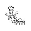 © SejalanArt - Mom kitchen logo vector illustration with modern typography. Chef mascot logo.