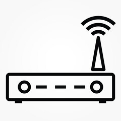 Poster - Vector wireless router icon wifi adsl ethernet modem hub .