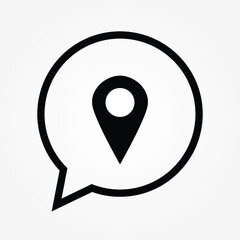 Fototapete - outline button share location icon