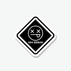 Sticker - Error 404 glyph sticker icon isolated on gray background