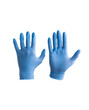 Blue nitrile or latex gloves isolated on white