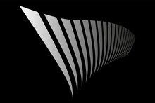 Abstract Black Background. Lines In Diminishing Perspective.