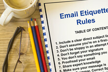 Email etiquette rules concept