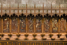 The Stalls Of The 15th Century Inside St. Peter's Cathedral In Geneva