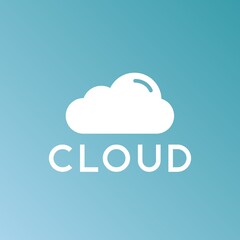 Aufkleber - Data Storage Concept. Minimalistic cloud logo design icon, vector illustration