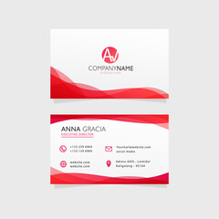 red abstract modern creative business card template