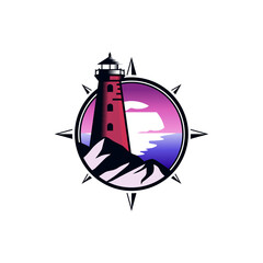 Vintage Lighthouse logo design template illustration