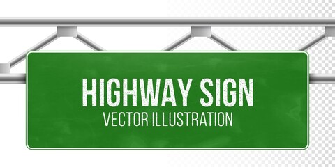 Green traffic information sign. Blank board with place for text. Blank street sign. Highway road sign mockup.