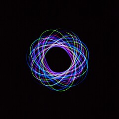 Aufkleber - Abstract colorful sphere on a black background