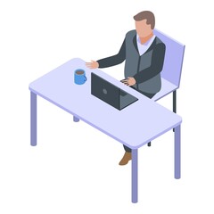 Poster - Office trader icon. Isometric of office trader vector icon for web design isolated on white background