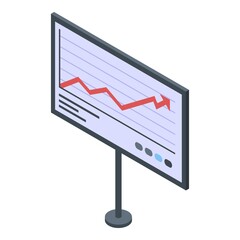 Poster - Trader graph banner icon. Isometric of trader graph banner vector icon for web design isolated on white background
