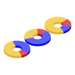 Poster - Pie charts trade icon. Isometric of pie charts trade vector icon for web design isolated on white background