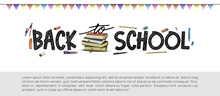 Back To School Vector Design With Colorful Education Element. Vector Illustration For First Day School Celebration