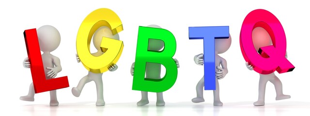 Wall Mural - LGBTQ - colorful letters - 3D illustration