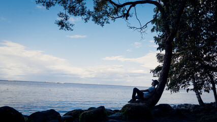 Lonely / A man on the beach