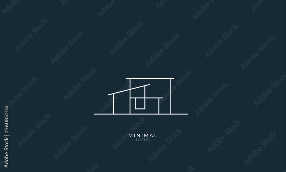 a line art icon logo a modern stylish house, home Stock Vector | Adobe ...