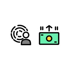 Poster - touch id and withdraw icon, finance technology icon. perfect for logo, website, application and presentation. icon design filled line style