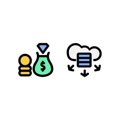 Poster - wealth and big data icon, finance technology icon. perfect for logo, website, application and presentation. icon design filled line style