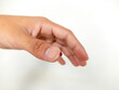 © sukan - Finger touched a wound, bleeding from the wound. A drop of blood from the finger Must first aid