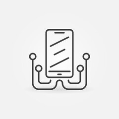 Poster - Smartphone Repair vector concept icon or symbol in thin line style