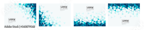 Fotografía Set of colorful gradient triangle on white background with space