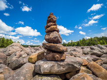 Cairn At The Boulder Field In Hickory Run State Park, Pennsylvania