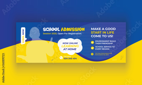 Cuadros en Lienzo kids school education social media post banner design or web banner design template