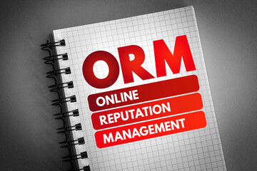 Poster - ORM - Online Reputation Management acronym, business concept background