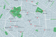 Vector map of Milan with monuments and parks